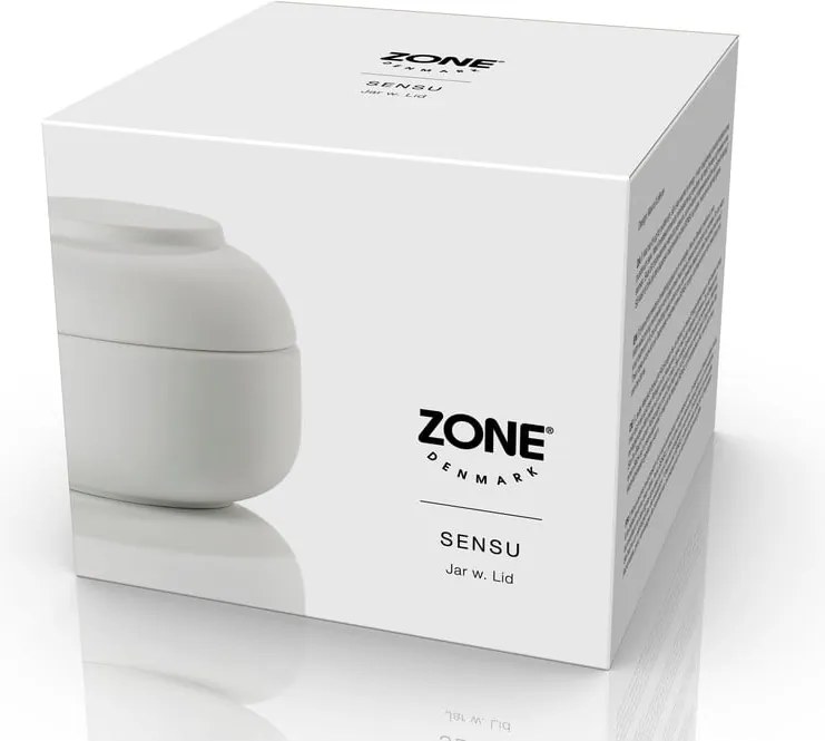 Organizer da bagno bianco in gres per dischetti di cotone Sensu – Zone