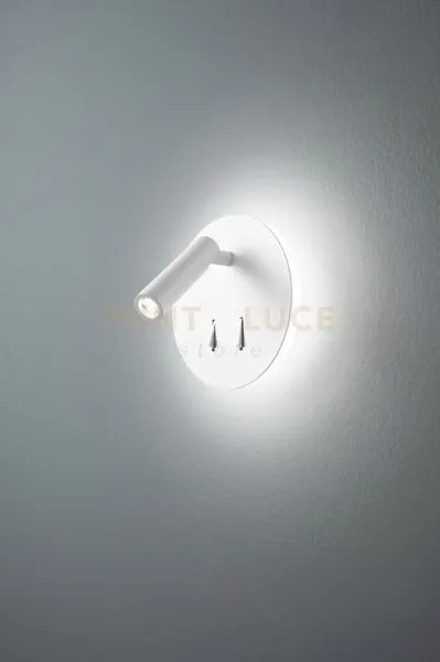 Applique in metallo verniciato bianco plug led 6w + 3w faretto spot...