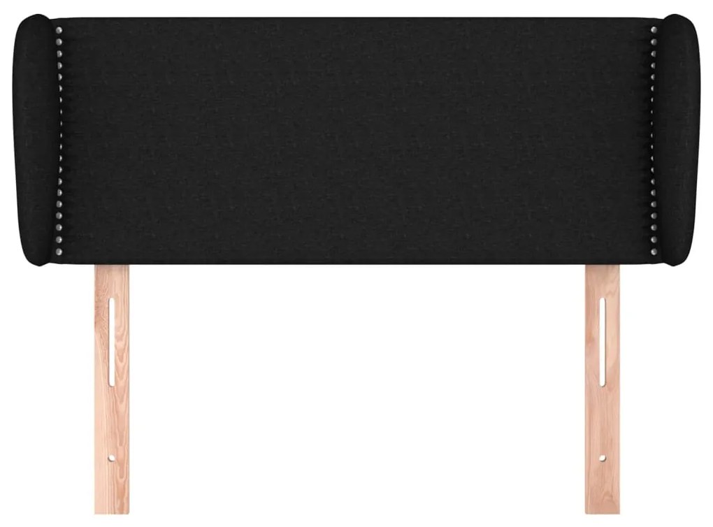 Testiera ad orecchio nera 83 x 23 x 78/88 cm in tessuto