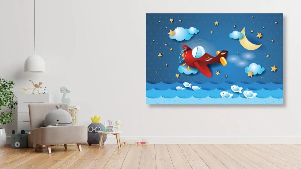 Quadro su tela – Volo con aeroplanino
