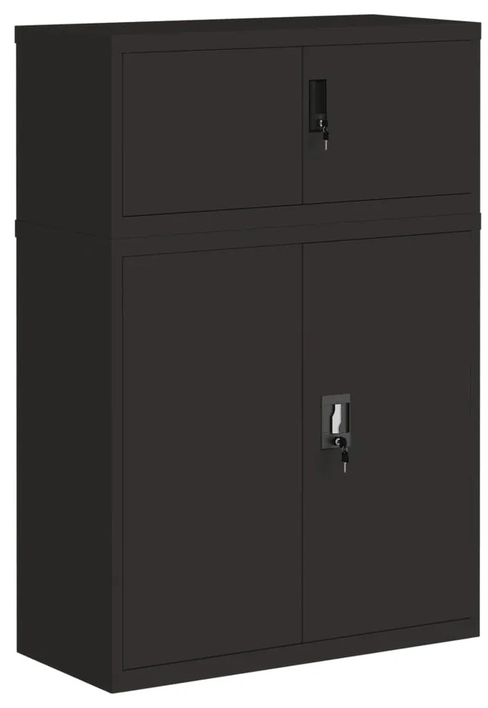 Armadio classificatore nero 90x40x130 cm in acciaio