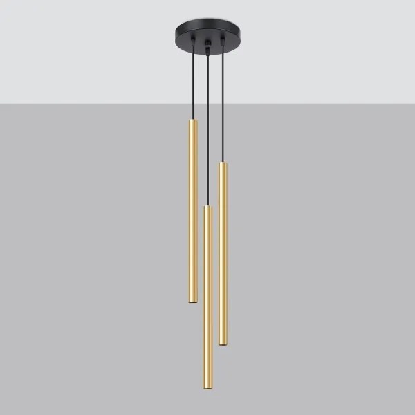 Sollux SL.1197 - Lampadario a sospensione con filo PASTELO 3xG9/8W/230V oro