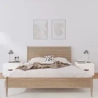 Comodini 2 pz Bianco 40x34x35 cm in Legno Massello di Pino cod mxl 30091