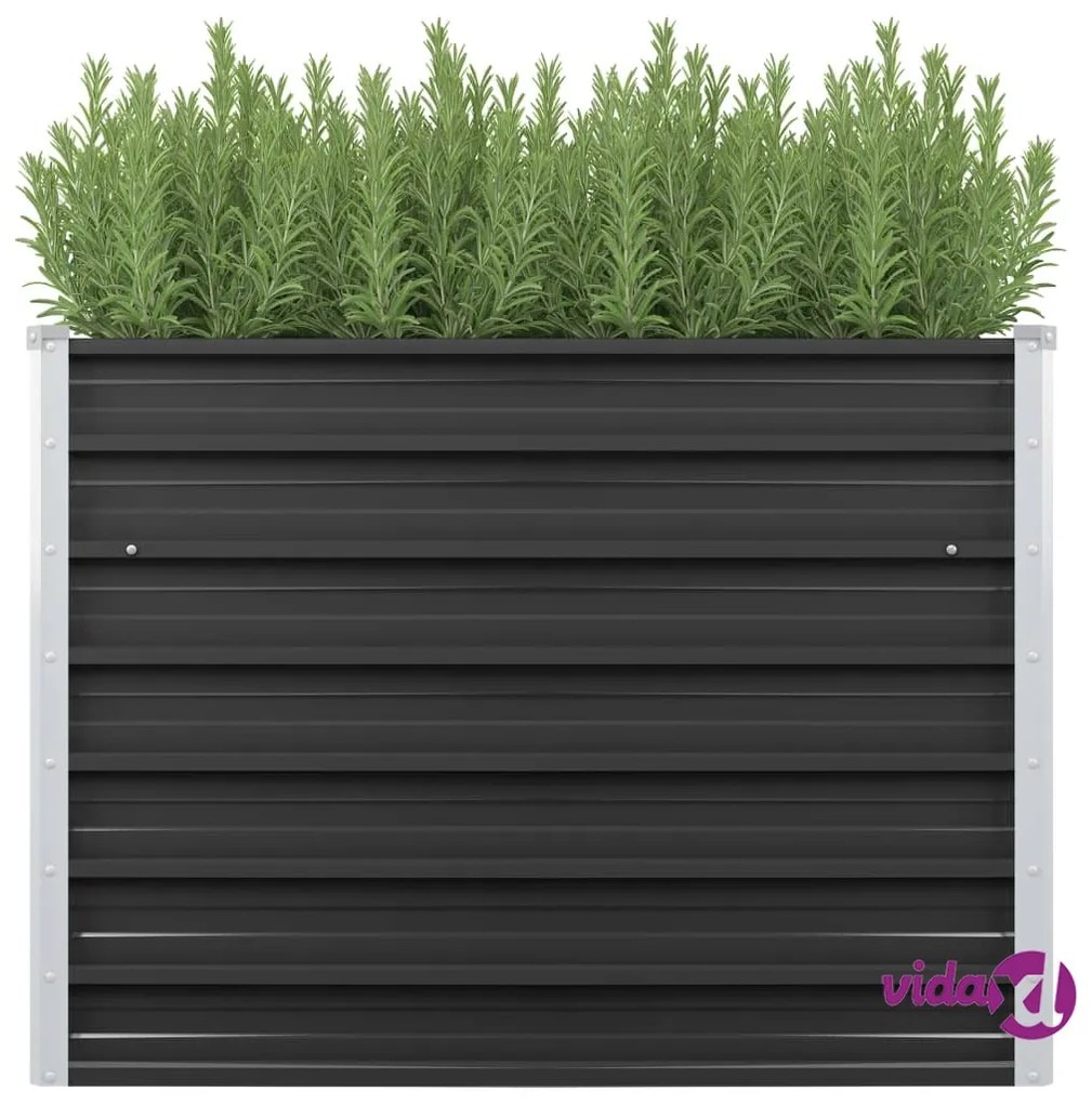 vidaXL Fioriera per Giardino Antracite 100x40x77 cm in Acciaio Zincato
