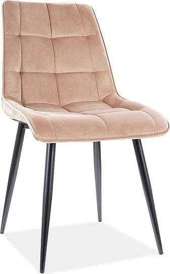 Sedia Chic Velvet Beige / Nero - L47 x H41 x H87 cm