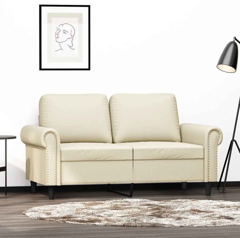 Divano A 2 Posti Crema 120 Cm İn Similpelle /