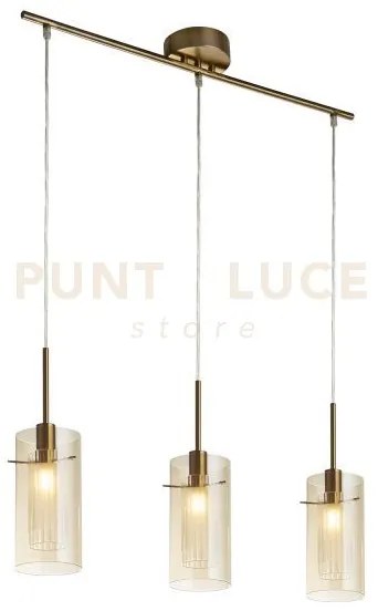 Duo iii 3lt bar pendant - metallo bronzo e bicchiere da champagne