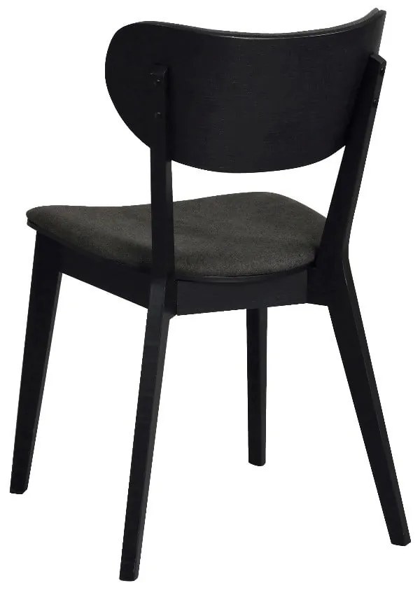 Sedia da pranzo in rovere nero con seduta grigio scuro Cato - Rowico