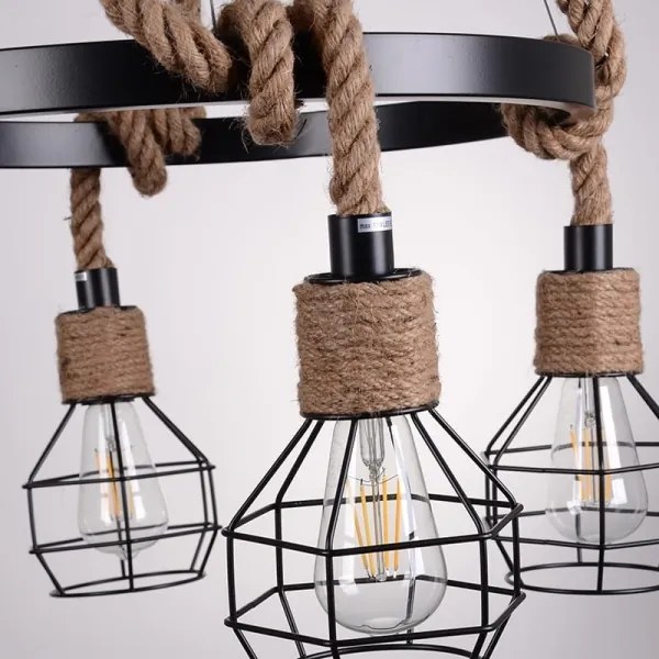 Lampadario a sospensione con filo ROPE ALEGRA 4xE27/10W/230V