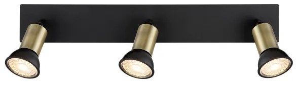 Globo 57998-3B - Faretto DREW 3xGU10/35W/230V nero/ottone