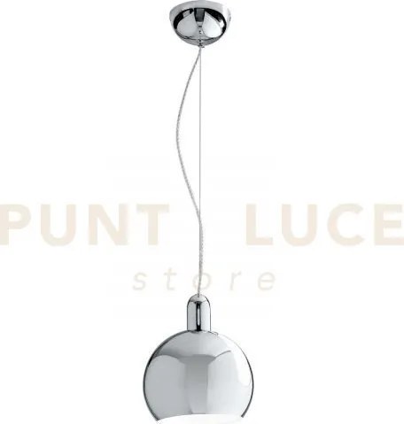 Lampadario a sospensione narciso in metallo cromo 1 luce attacco e2...