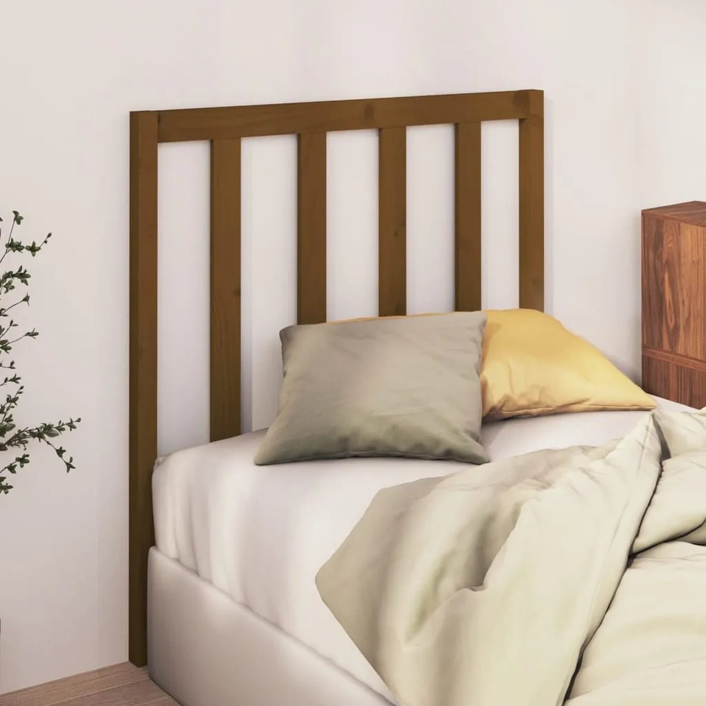 Testiera per letto miele 96x4x100 cm in legno massello di pino