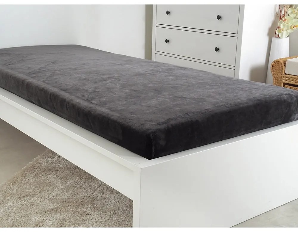 Lenzuolo di microflanella grigio scuro 180x200 cm Exclusive - B.E.S.