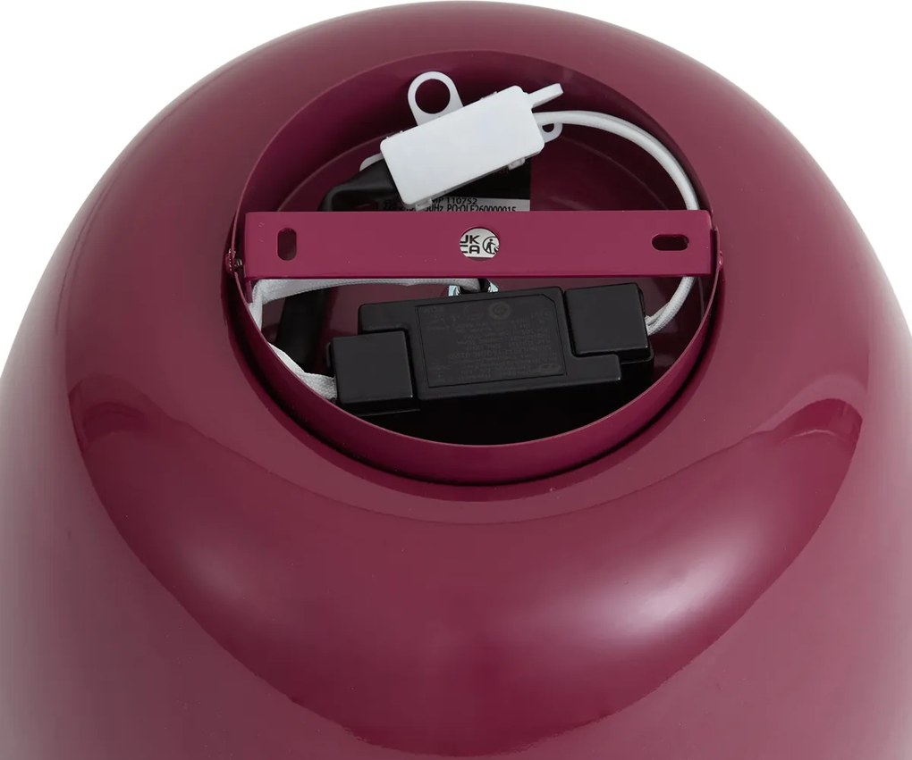 Plafoniera retrò rossa con interno bianco incl. LED dimmerabile a 3 fasi - Vera