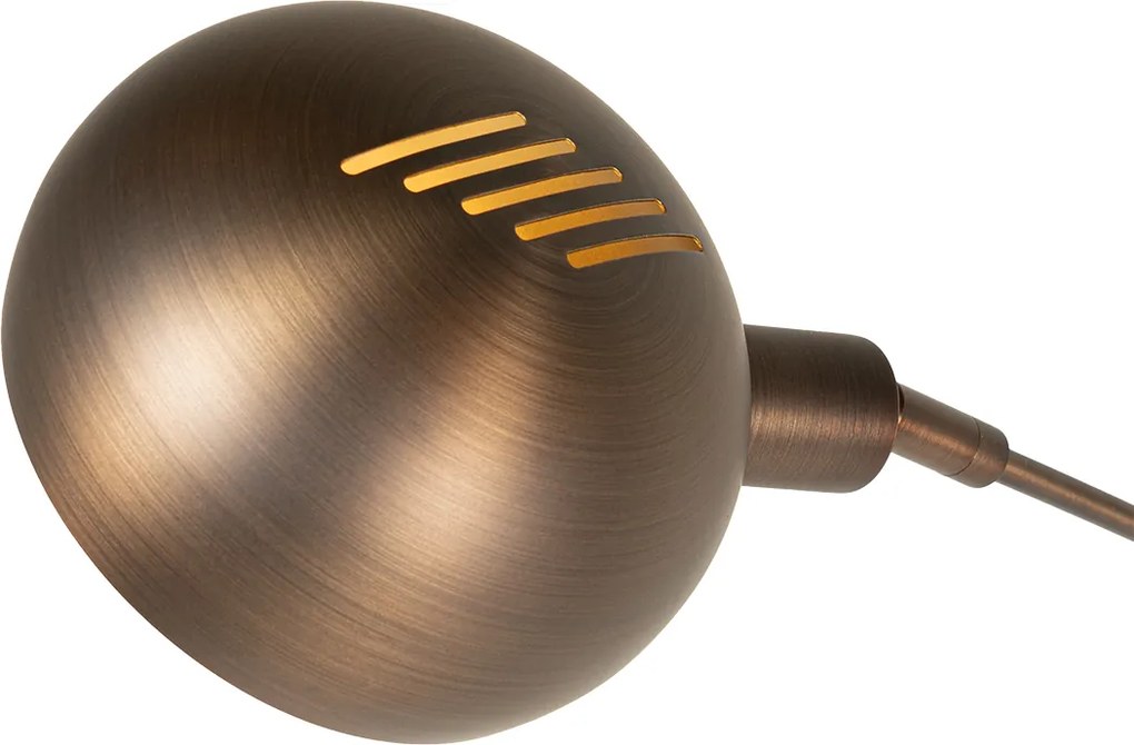 Lampada da terra di design bronzo scuro con oro 5 luci - Sixties Marmo