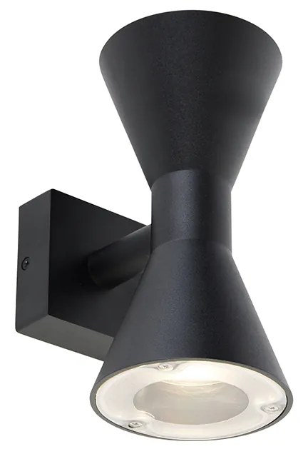 Applique moderna nera 2 luci - Rolf