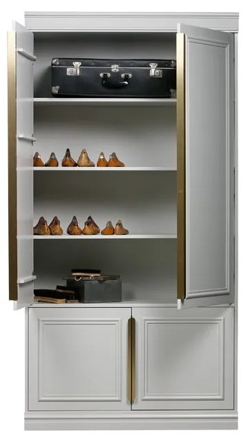 Armadio grigio chiaro in pino massiccio 110x215x44 cm Organize – WOOOD