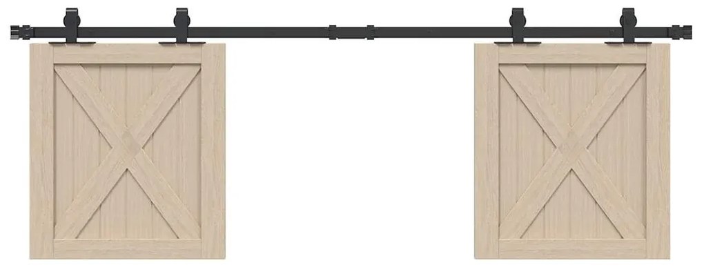 Kit Anta Scorrevole Per Armadio 152 Cm İn Acciaio Al Carbonio /