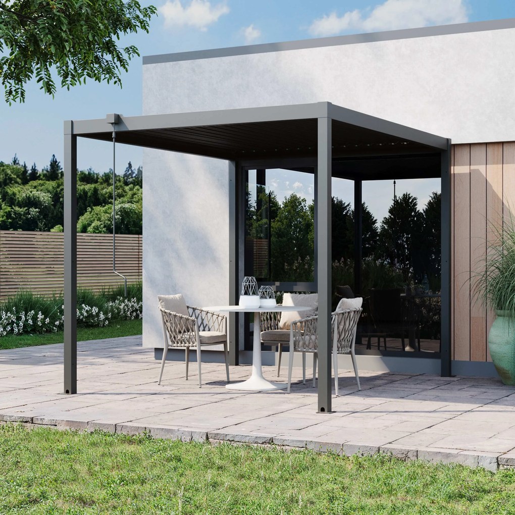 PRIMEYARD Pergola 3x2,5m, tetto lamellare, antracite - (GFPV01105)