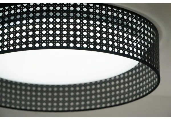 Duolla - Plafoniera LED ROLLER RATTAN LED/24W/230V diametro 45 cm nero