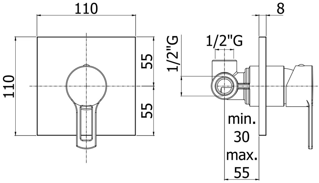 Paffoni Ringo Rin010 Miscelatore doccia ad Incasso Con Piastra in Abs Cromo