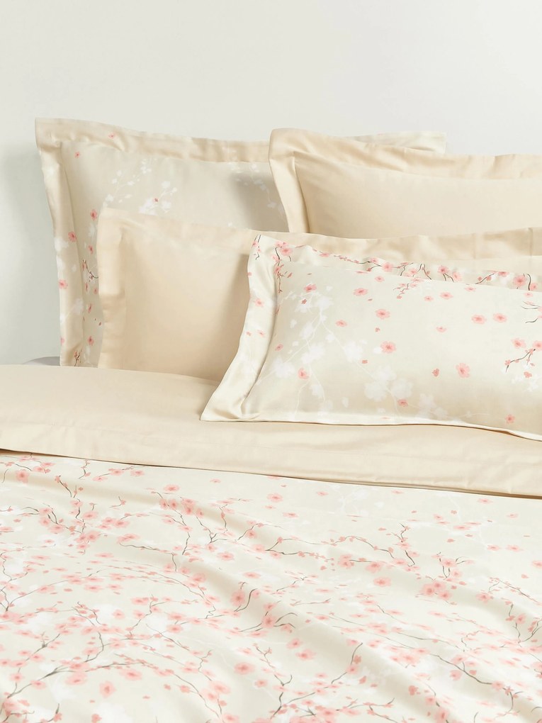 Copripiumino in raso di cotone con stampa floreale Sakura