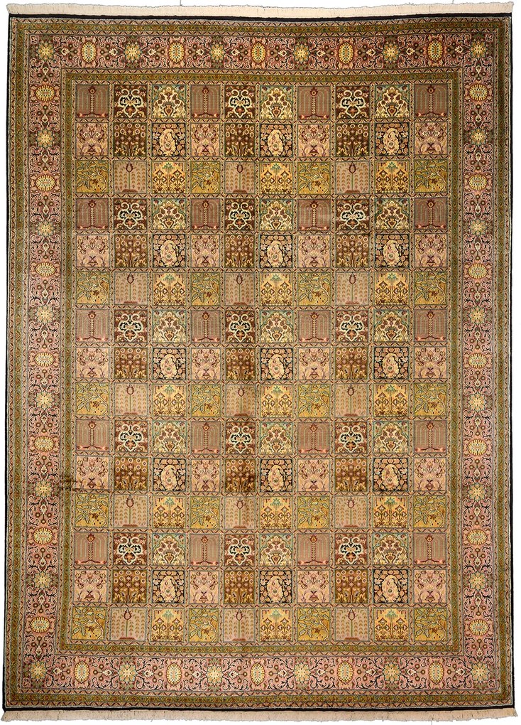 Cashmere Silk Tappeto orientale 340x250 Beige (Indian) Annodato A Mano