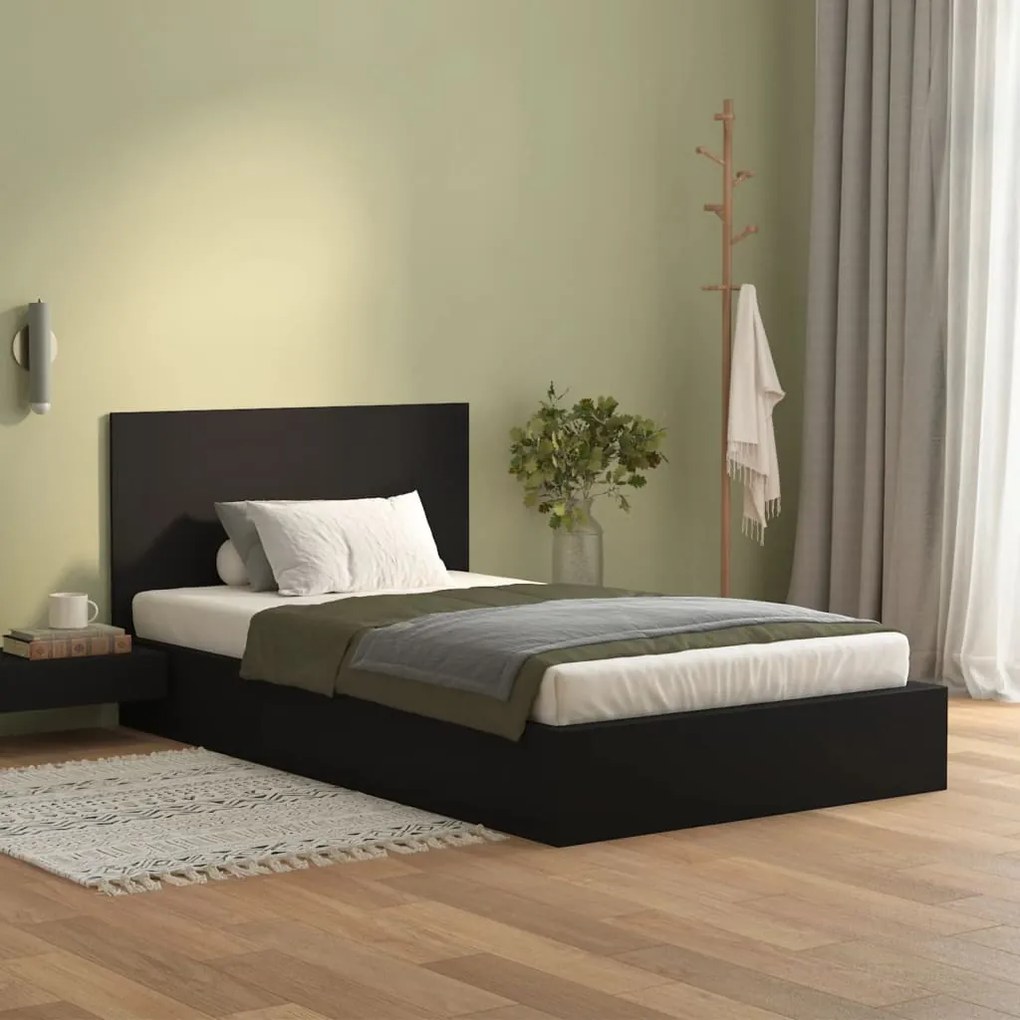 Testiera per letto nera 120x1,5x80 cm in legno multistrato