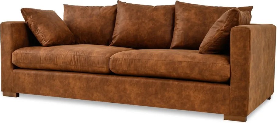 Divano in similpelle marrone cognac 225 cm Hamburg - Scandic