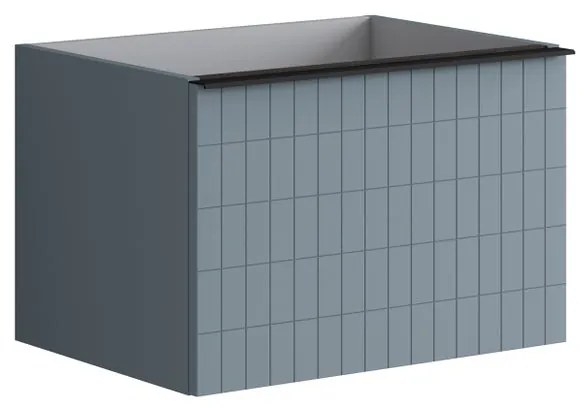 Mobile da bagno sotto lavabo Pixel grid frontale indaco e maniglia alluminio nero laccato opaco L 60 x H 40 x P 45.5 cm 1 cassetto, lavabo non incluso