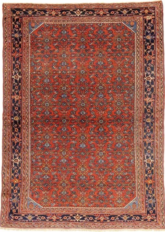 Malayer Tappeto persiano 150 x 210 Rosso (Iran) Annodato A Mano