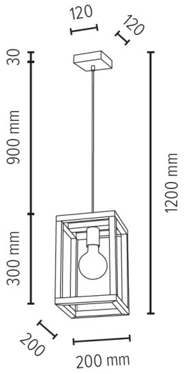 Spot-Light 61540174 - Lampada a sospensione su cavo KAGO 1xE27/60W/230V rovere opaco