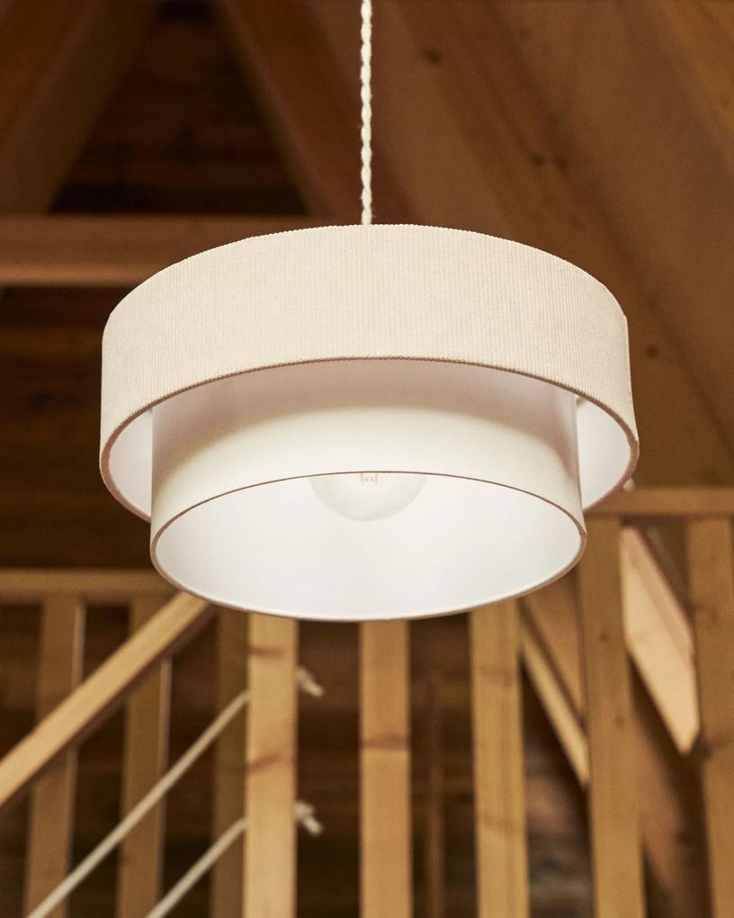 Kave Home - Lampada da soffitto Bianella in cotone e velluto beige Ã˜ 40 cm