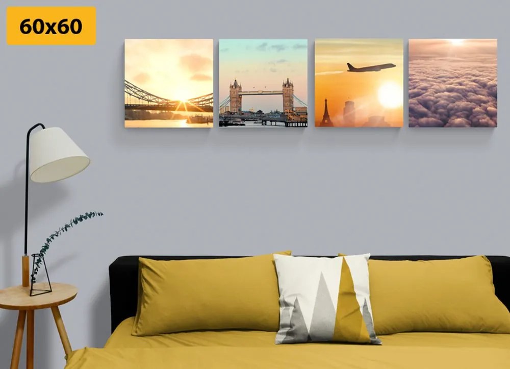 Set di quadri – Londra con alba