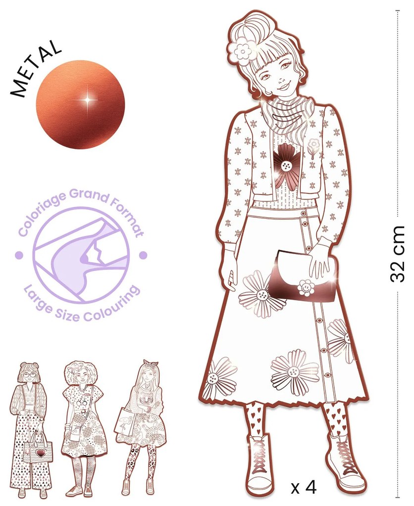 Disegni da colorare per piccoli stilisti - Nina & amiche