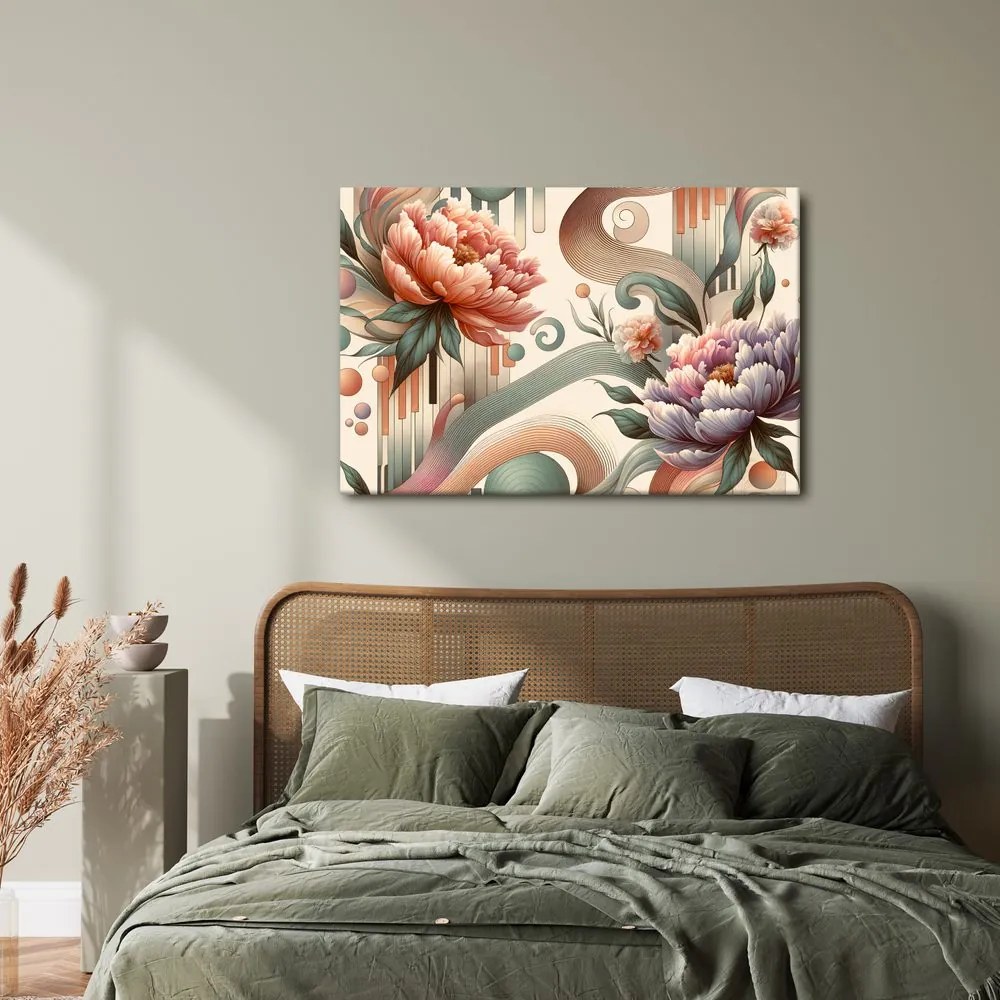 Quadro su tela – Fiori in stile astratto