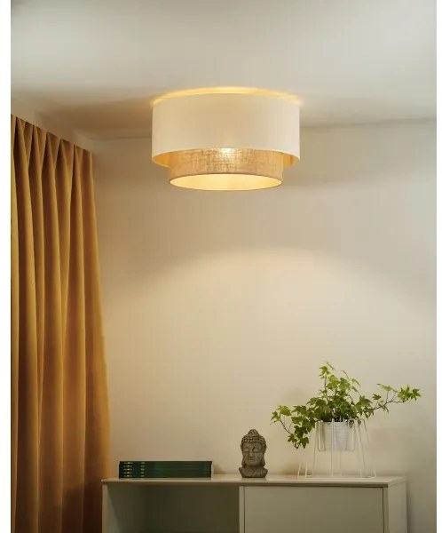 Duolla - Plafoniera BOHO 1xE27/15W/230V diametro 45 cm beige/marrone