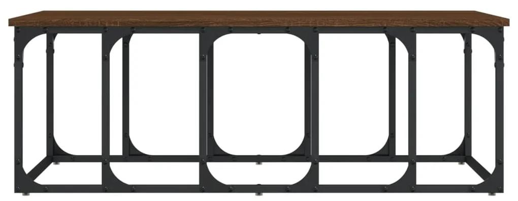 Tavolino Salotto Rovere Marrone 100x50x35,5cm Legno Multistrato