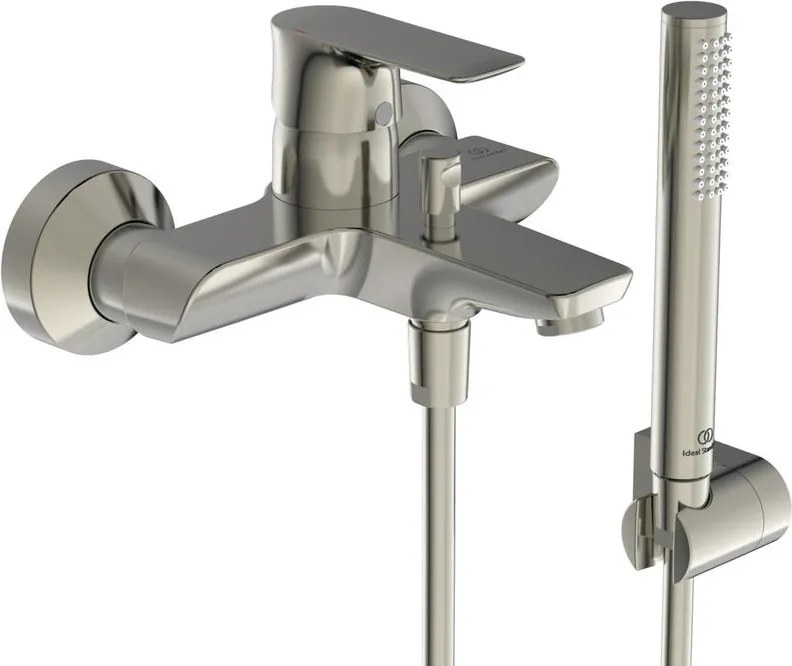 Rubinetto per vasca getto laminare cristallino Concept Air per muro argento spazzolato IDEAL STANDARD