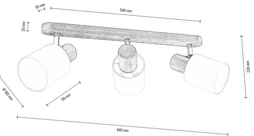Spot-Light DO2248356 - Lampada da soffitto TRENDY 3xE27/15W/230V pino