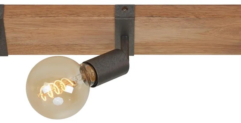 Faretto decorativo senza fonte luminosa WOOD in acciaiolegno marrone E27  3 luci