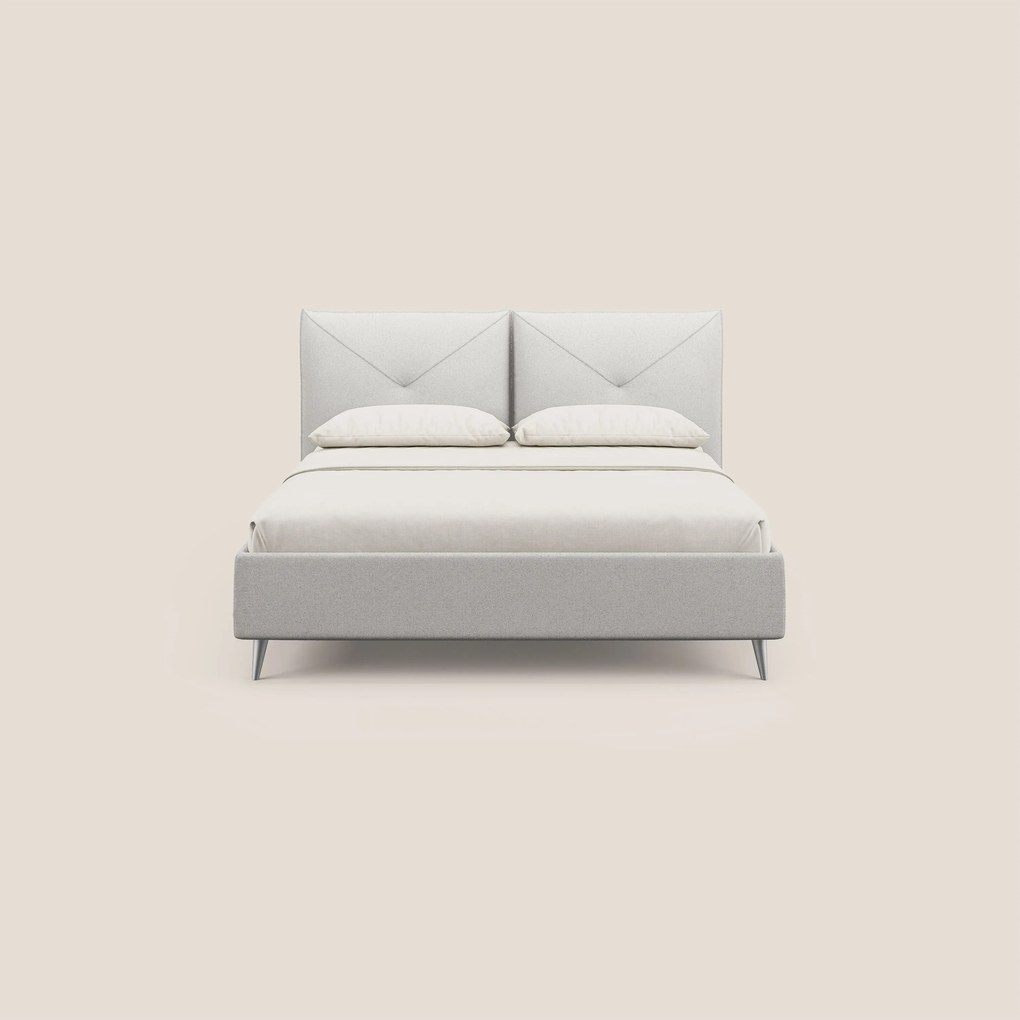 Adone letto imbottito contenitore a doppia pannellatura in bouclet impermeabile T07