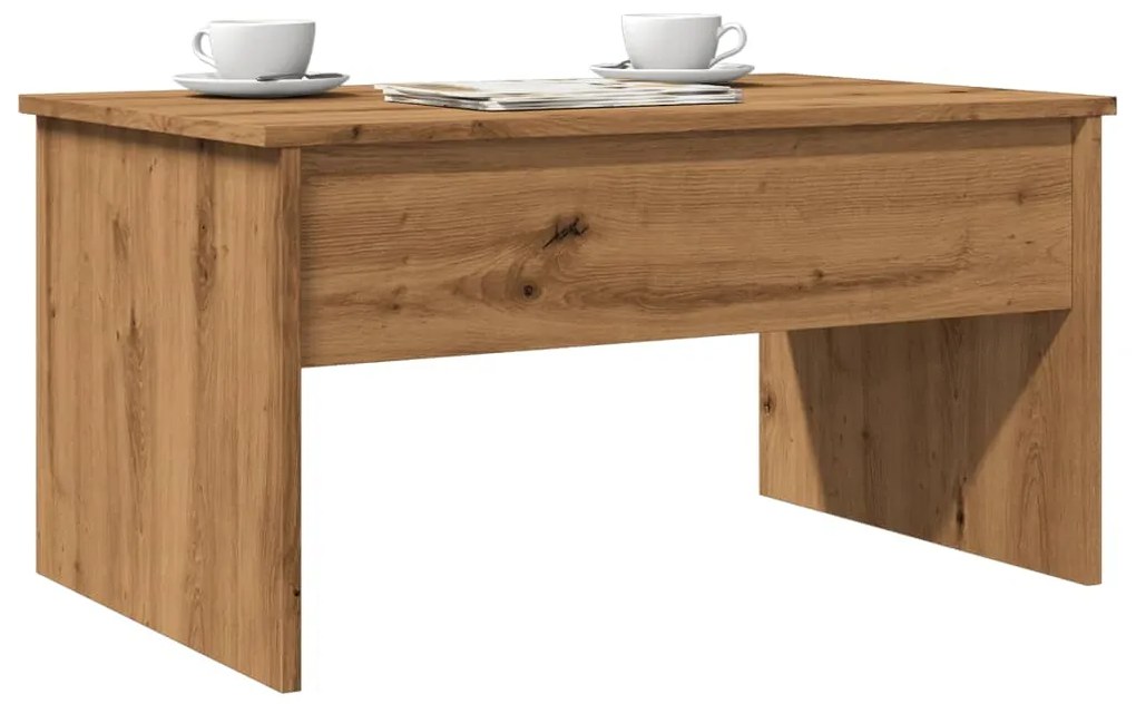 Tavolino Salotto Rovere Artigianale 80x50,5x41,5 Cm Truciolato /