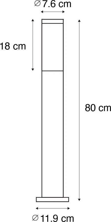 Lampione da esterno marrone ruggine con opalino 80 cm IP44 - Rox