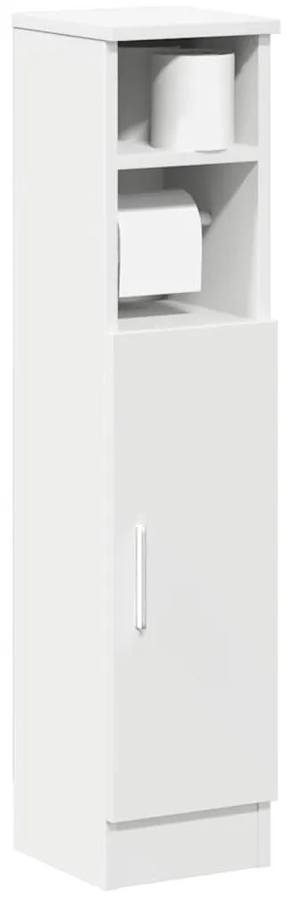 Mobile Da Bagno Con Portarotolo Bianco 20,5x22x90 Cm /