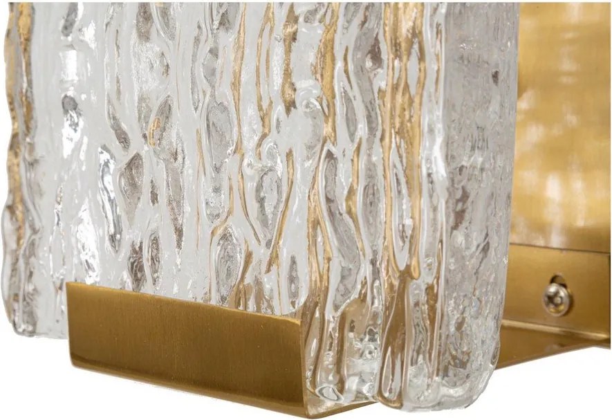 Lampada da parete dorata in vetro Oblin – Mauro Ferretti