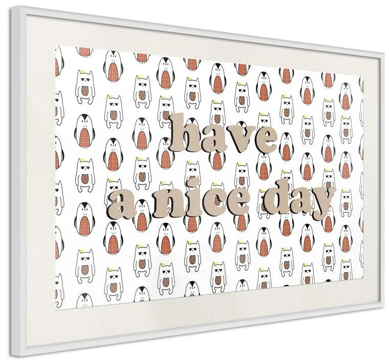 Poster  Animals Wish a Nice Day  Cornice Quadri Cornice d'oro con passe-partout, Larghezza x Altezza Home decor 30x20