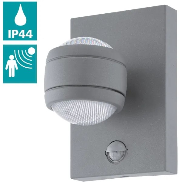 Eglo 96019 - Applique da esterno con sensore SESIMBA 1, 2x LED/3,7W, IP44