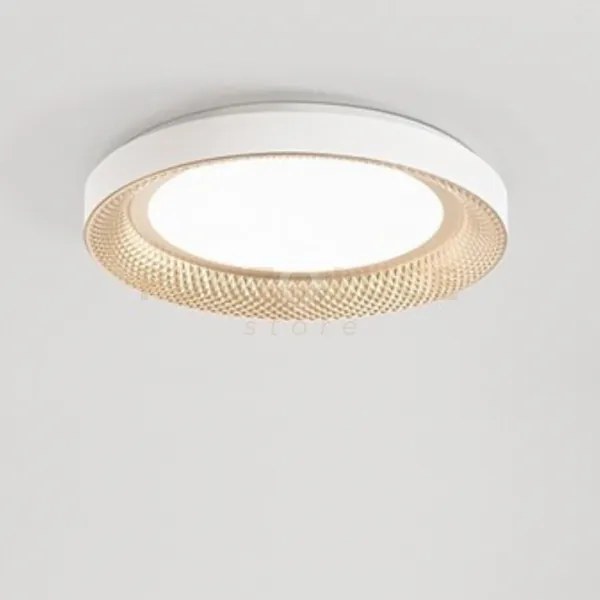 Plafoniera in metallo colore bianco opaco + oro opaco hive led 40w ...