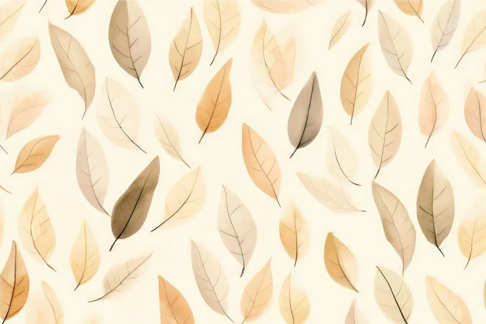 Carta da parati autoadesiva – Foglie beige delicate